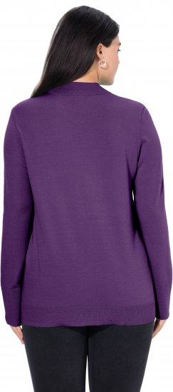 Ulla Popken Long Sleeves Mock Turtleneck Sweater Deep Violet - Hættetrøjer og sweatshirts - Bløde sweatshirts, hoodies & strik