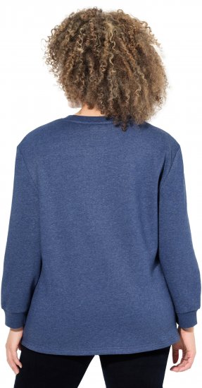 Ulla Popken Sequined Neck Long Sleeve Sweatshirt Ink Blue - Hættetrøjer og sweatshirts - 