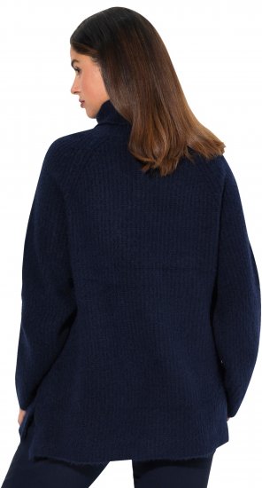 Ulla Popken Ribbed Knit Turtleneck Sweater Navy - Hættetrøjer og sweatshirts - 