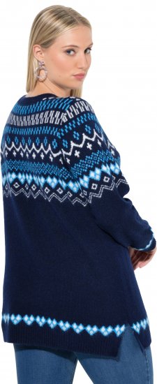 Ulla Popken Norwegian Style Pastel Tone Long Sleeve Sweater Ink Blue - Hættetrøjer og sweatshirts - 