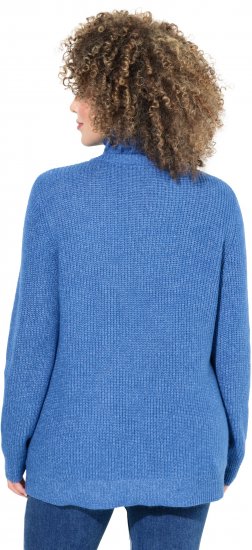 Ulla Popken Cable Knit Long Sleeve Turtleneck Sweater Teal Blue - Hættetrøjer og sweatshirts - 