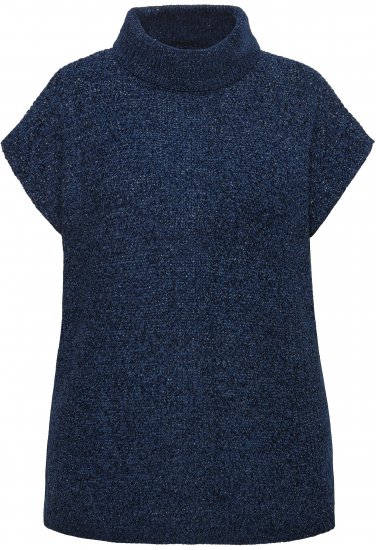 Ulla Popken Cap Sleeve Turtleneck Sweater Blue - Hættetrøjer og sweatshirts - Bløde sweatshirts, hoodies & strik
