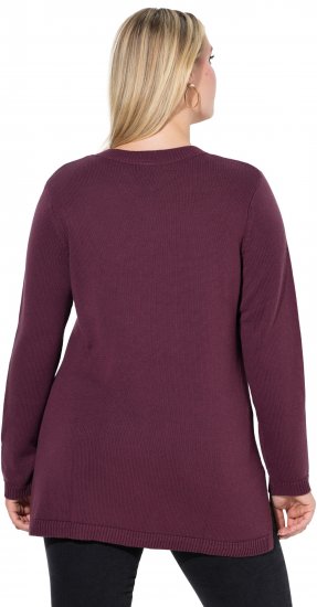 Ulla Popken Gingerbread Man Christmas Sweater Dark Wine Red - Hættetrøjer og sweatshirts - 
