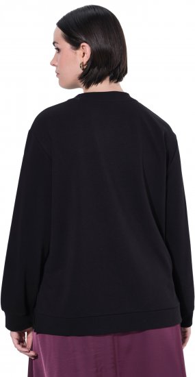 Ulla Popken Tulle Panel Sweatshirt Black - Hættetrøjer og sweatshirts - Bløde sweatshirts, hoodies & strik