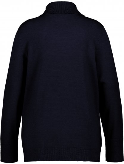 Ulla Popken Turtleneck Ribbed Trim Long Sleeve Sweater Navy - Hættetrøjer og sweatshirts - Bløde sweatshirts, hoodies & strik