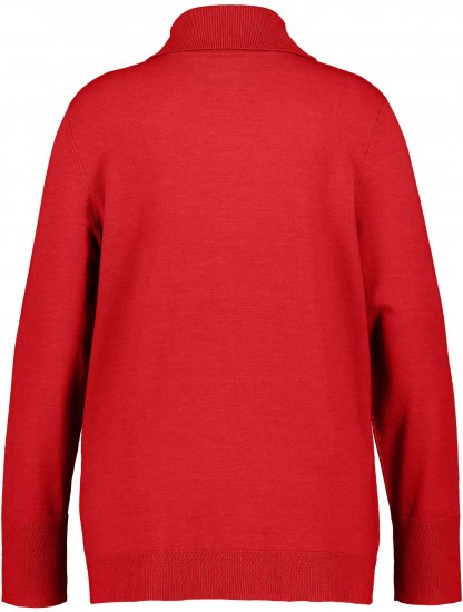 Ulla Popken Turtleneck Ribbed Trim Long Sleeve Sweater Salsa Red - Hættetrøjer og sweatshirts - 