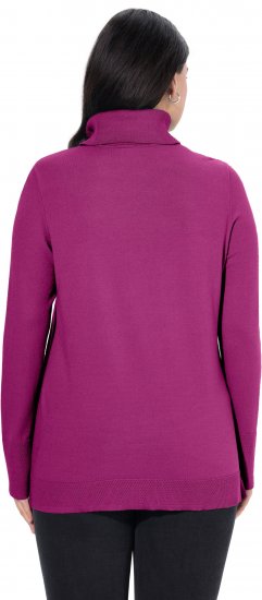 Ulla Popken Turtleneck Ribbed Trim Long Sleeve Sweater Berry - Hættetrøjer og sweatshirts - 