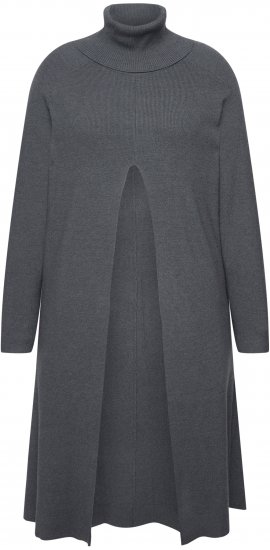 Ulla Popken Long Turtleneck Duster Sweater Graphite Grey - Hættetrøjer og sweatshirts - Bløde sweatshirts, hoodies & strik