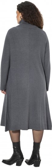 Ulla Popken Long Turtleneck Duster Sweater Graphite Grey - Hættetrøjer og sweatshirts - Bløde sweatshirts, hoodies & strik