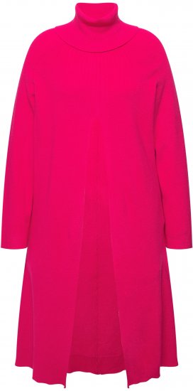 Ulla Popken Long Turtleneck Duster Sweater Red Pink - Hættetrøjer og sweatshirts - 
