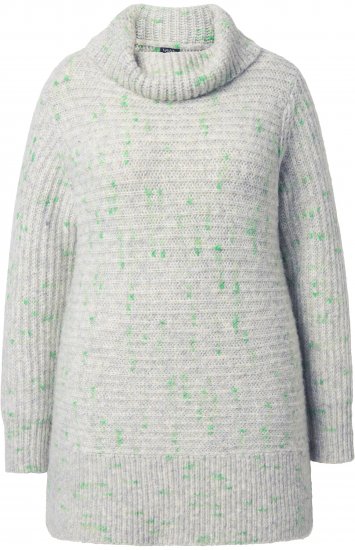 Ulla Popken Space Yarn Oversized Turtleneck Sweater Light Grey Melange - Hættetrøjer og sweatshirts - 