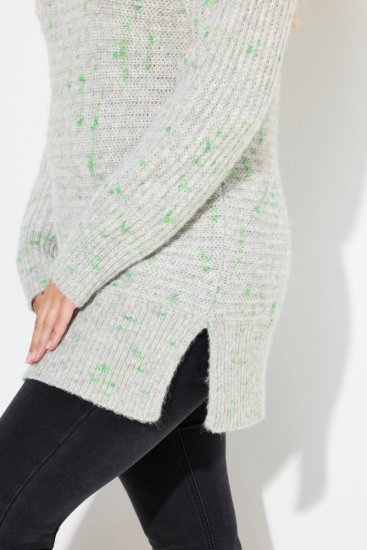Ulla Popken Space Yarn Oversized Turtleneck Sweater Light Grey Melange - Hættetrøjer og sweatshirts - Bløde sweatshirts, hoodies & strik