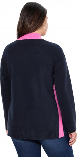 Ulla Popken Color Block Long Sleeve Sweater Ink Blue - Hættetrøjer og sweatshirts - 