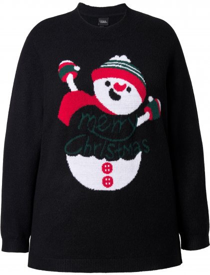 Ulla Popken Whimsical Holiday Sweater Black - Hættetrøjer og sweatshirts - 