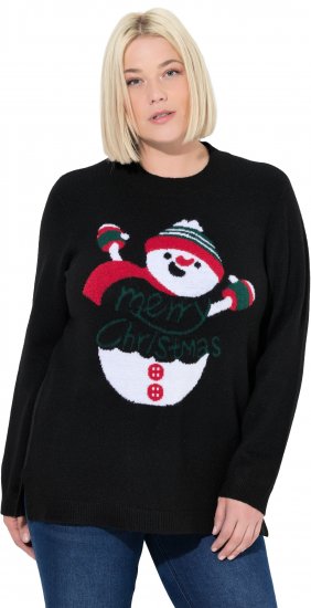 Ulla Popken Whimsical Holiday Sweater Black - Hættetrøjer og sweatshirts - 