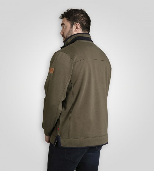 D555 Leicester 2 Quarter Neck Fleece Sweatshirt Khaki - Trøjer og hættetrøjer - Trøjer og Hættetrøjer i store størrelser - 2XL-14XL