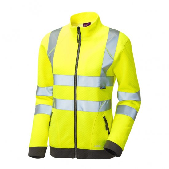 Leo Hollicombe EcoViz Women's Zipped Sweatshirt Yellow - Arbejdstøj - Arbejdstøj til damer i plus size