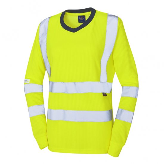 Leo Lydford EcoViz Comfort Women's Sleeved T-Shirt Yellow - Arbejdstøj - 