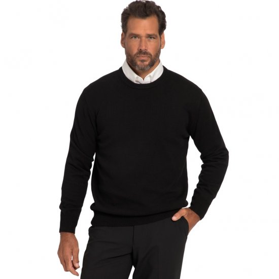 JP1880 Pullover Sweater Black TALL - HERRETØJ MT-6XLT - Tøj til høje mænd