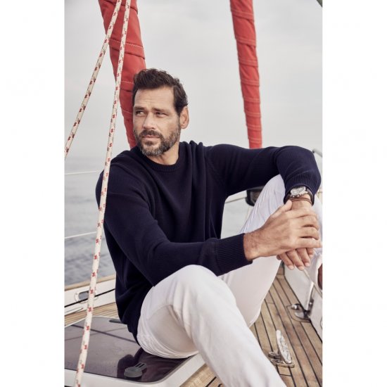 JP1880 Pullover Sweater Dark Navy TALL - HERRETØJ MT-6XLT - Tøj til høje mænd