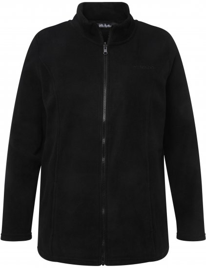 Ulla Popken Modular Fleece Zip Front Jacket Black - Hættetrøjer og sweatshirts - Bløde sweatshirts, hoodies & strik