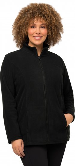 Ulla Popken Modular Fleece Zip Front Jacket Black - Hættetrøjer og sweatshirts - Bløde sweatshirts, hoodies & strik