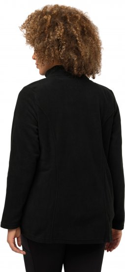 Ulla Popken Modular Fleece Zip Front Jacket Black - Hættetrøjer og sweatshirts - Bløde sweatshirts, hoodies & strik