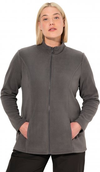 Ulla Popken Modular Fleece Zip Front Jacket Graphite Grey - Ulla Popken - 