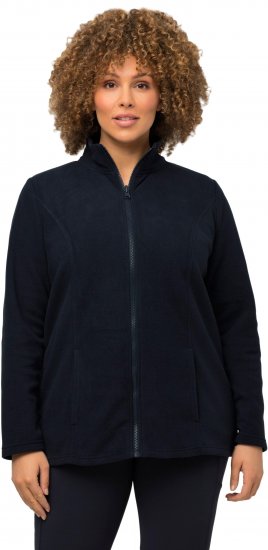 Ulla Popken Modular Fleece Zip Front Jacket Navy - Hættetrøjer og sweatshirts - Bløde sweatshirts, hoodies & strik