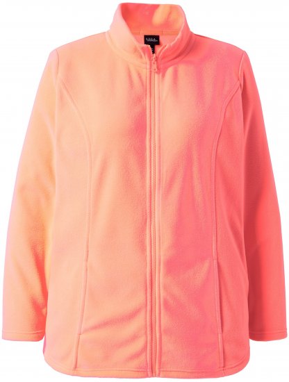 Ulla Popken Modular Fleece Zip Front Jacket Neon Pink - Hættetrøjer og sweatshirts - 