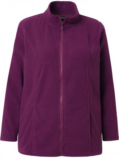 Ulla Popken Modular Fleece Zip Front Jacket Dark Cherry - Hættetrøjer og sweatshirts - 