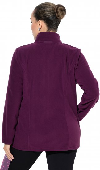 Ulla Popken Modular Fleece Zip Front Jacket Dark Cherry - Hættetrøjer og sweatshirts - 