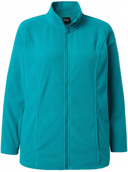 Ulla Popken Modular Fleece Zip Front Jacket Emerald - Hættetrøjer og sweatshirts - Bløde sweatshirts, hoodies & strik