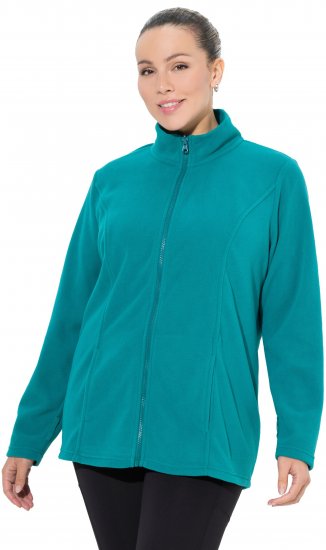 Ulla Popken Modular Fleece Zip Front Jacket Emerald - Hættetrøjer og sweatshirts - Bløde sweatshirts, hoodies & strik