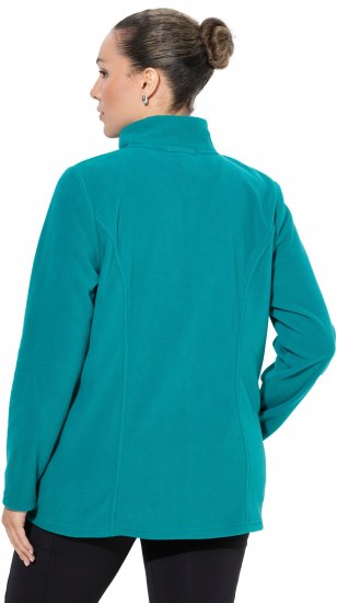 Ulla Popken Modular Fleece Zip Front Jacket Emerald - Hættetrøjer og sweatshirts - Bløde sweatshirts, hoodies & strik