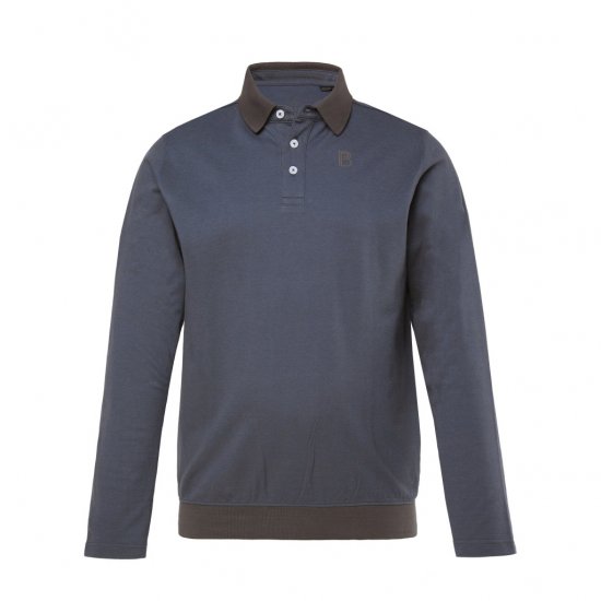 Boston Park Polo Shirt Long Sleeve Pique Grey - Polotrøjer - Polotrøjer 2XL-8XL