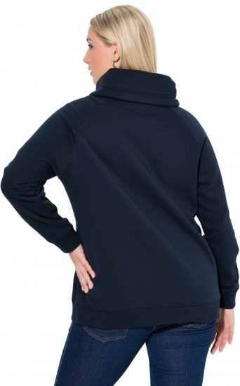 Ulla Popken Rhinestone Snowflake Turtleneck Sweatshirt Navy - Hættetrøjer og sweatshirts - 