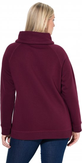 Ulla Popken Rhinestone Snowflake Turtleneck Sweatshirt Dark Ruby - Hættetrøjer og sweatshirts - Bløde sweatshirts, hoodies & strik