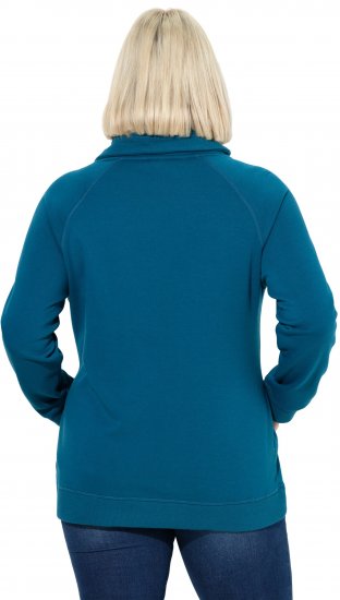 Ulla Popken Rhinestone Snowflake Turtleneck Sweatshirt Teal - Hættetrøjer og sweatshirts - 