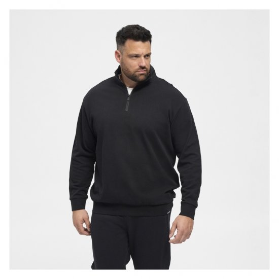 North Latitude Denim Half-Zip Sweatshirt Black - Trøjer og hættetrøjer - Trøjer og Hættetrøjer i store størrelser - 2XL-14XL