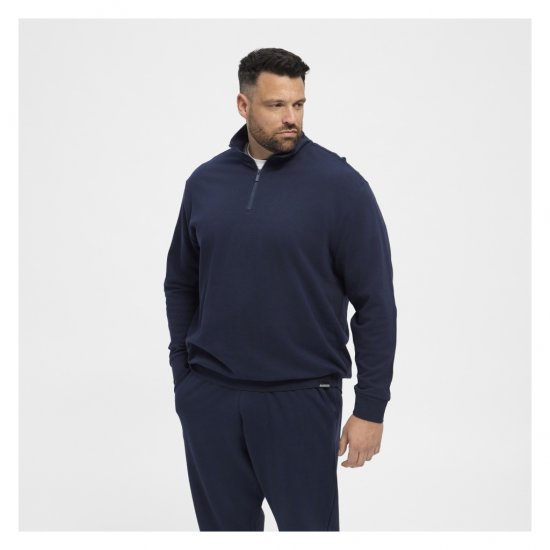 North Latitude Half-Zip Sweatshirt Navy Blue - Trøjer og hættetrøjer - Trøjer og Hættetrøjer i store størrelser - 2XL-14XL