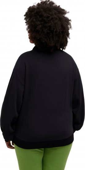 Ulla Popken Gathered Sleeve Oversized Fit Sweatshirt Black - Hættetrøjer og sweatshirts - Bløde sweatshirts, hoodies & strik