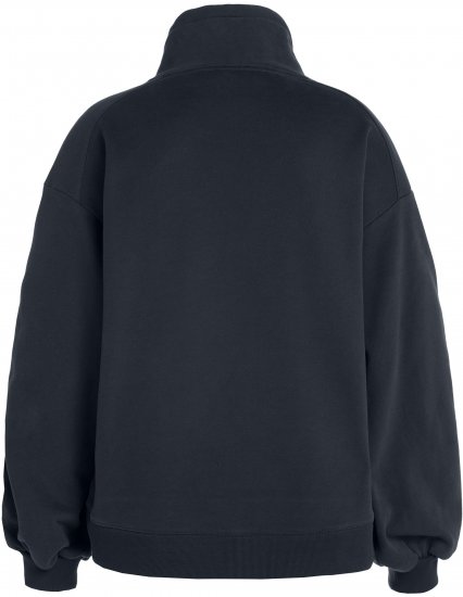 Ulla Popken Gathered Sleeve Oversized Fit Sweatshirt Navy - Hættetrøjer og sweatshirts - 