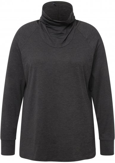 Ulla Popken Sweatshirt with Gaiter Black - Hættetrøjer og sweatshirts - 
