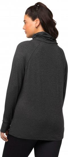Ulla Popken Sweatshirt with Gaiter Black - Hættetrøjer og sweatshirts - 