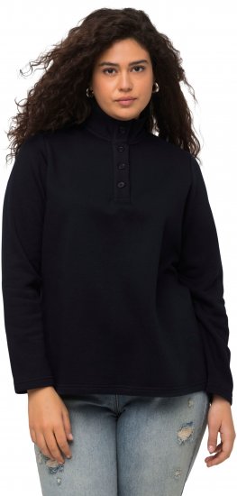 Ulla Popken Tonal Leopard Print Longline Zip-Up Sweatshirt Black - Hættetrøjer og sweatshirts - 