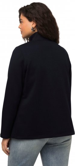 Ulla Popken Tonal Leopard Print Longline Zip-Up Sweatshirt Black - Hættetrøjer og sweatshirts - 