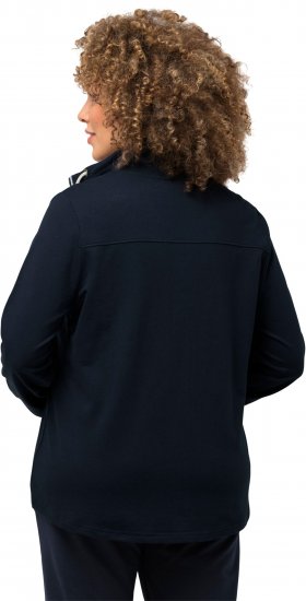 Ulla Popken Contrast Color Zip Up Sweatshirt Navy - Hættetrøjer og sweatshirts - Bløde sweatshirts, hoodies & strik