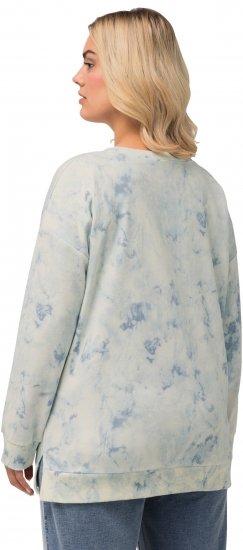 Ulla Popken Tie-Dyed Long Sleeve Sweatshirt Snow White - Hættetrøjer og sweatshirts - 