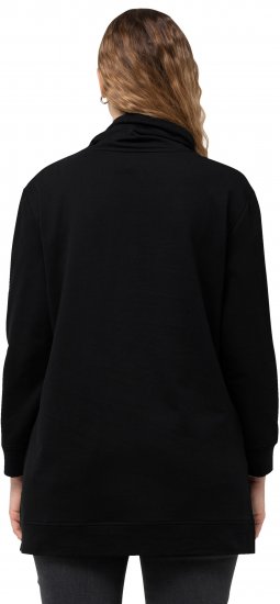 Ulla Popken GLOW Lettered Collared Sweatshirt Black - Hættetrøjer og sweatshirts - Bløde sweatshirts, hoodies & strik